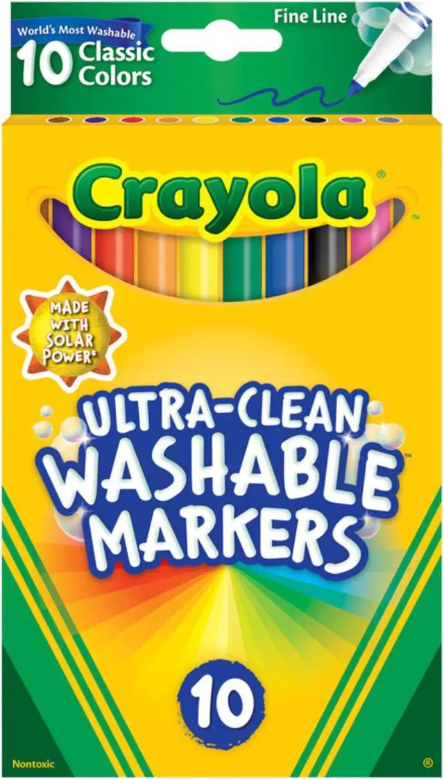 Alt view image 4 of 8 - Crayola 10 Ct Ultra-Clean Fine Line Washable Markers, Color Max