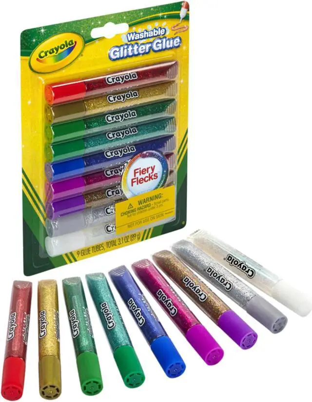 Alt view image 11 of 15 - Crayola Washable Glitter Glue Pens .35oz-Bold 9/Pkg