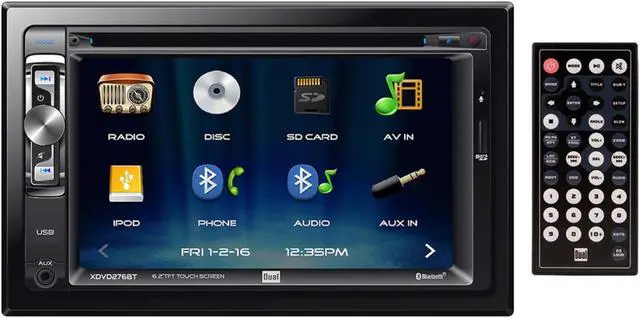 Alt view image 18 of 20 - Dual XDVD276BT 6.2" LCD Touch Screen Double Din Car Stereo