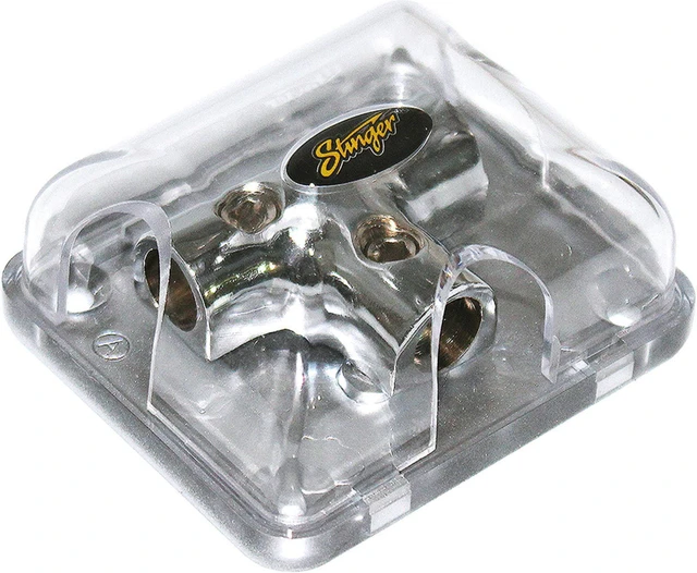 Alt view image 4 of 6 - Stinger Power/Ground 0 Gauge AWG Car Stereo Amp Wire Distribution Block 0G