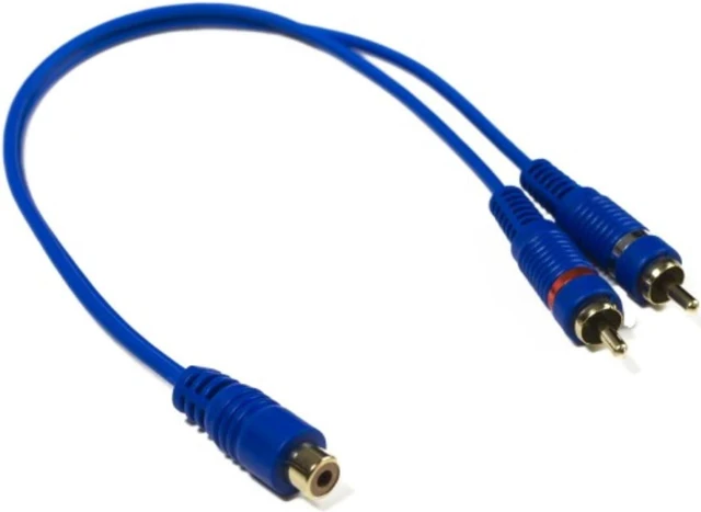 Alt view image 3 of 3 - Stinger Rca Y 2m-1f Blue Interconnects