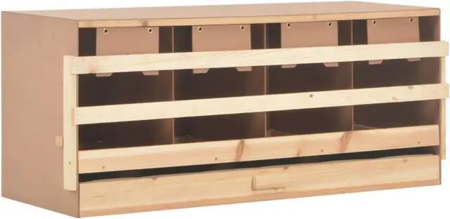 Alt view image 11 of 11 - vidaXL Chicken Laying Nest 4 Compartments 41.7"x15.7"x17.7" Solid Pine Wood