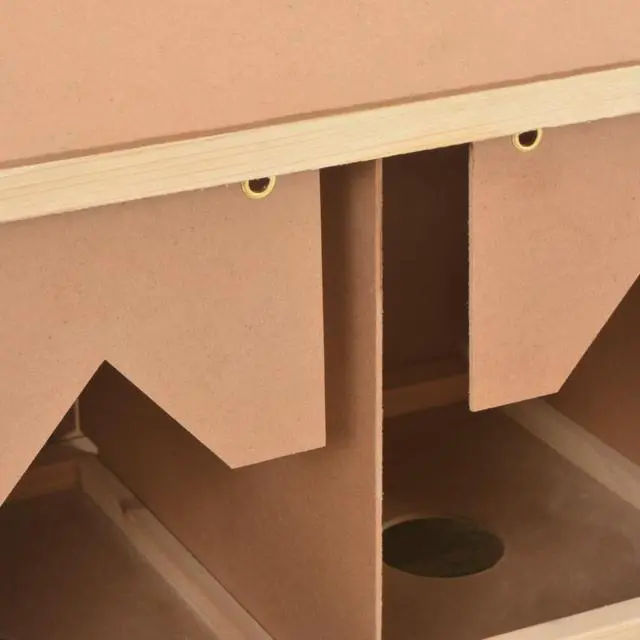 Alt view image 5 of 10 - vidaXL Chicken Laying Nest 5 Compartments 46.1"x13"x15" Solid Pine Wood