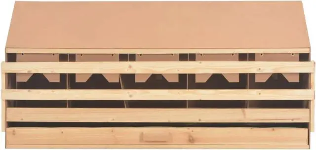 Alt view image 9 of 10 - vidaXL Chicken Laying Nest 5 Compartments 46.1"x13"x15" Solid Pine Wood