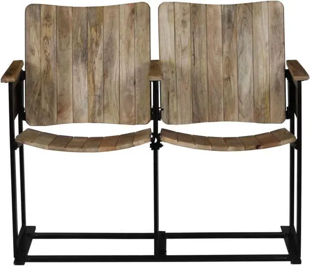 Main image of vidaXL 2-Seater Bench Solid Mango Wood and Steel