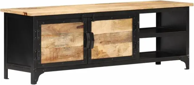 Alt view image 6 of 15 - vidaXL TV Stand TV Unit Sideboard TV Console Media Cabinet Solid Mango Wood