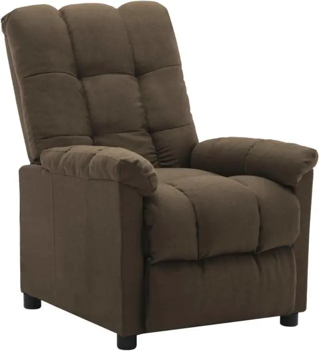 Alt view image 8 of 17 - vidaXL Recliner Leisure Lounge Adjustable Chair for Home Theater Brown Fabric