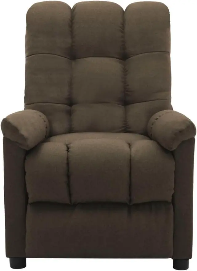 Alt view image 10 of 17 - vidaXL Recliner Leisure Lounge Adjustable Chair for Home Theater Brown Fabric