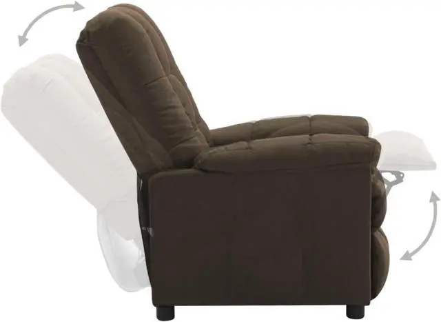 Alt view image 12 of 17 - vidaXL Recliner Leisure Lounge Adjustable Chair for Home Theater Brown Fabric