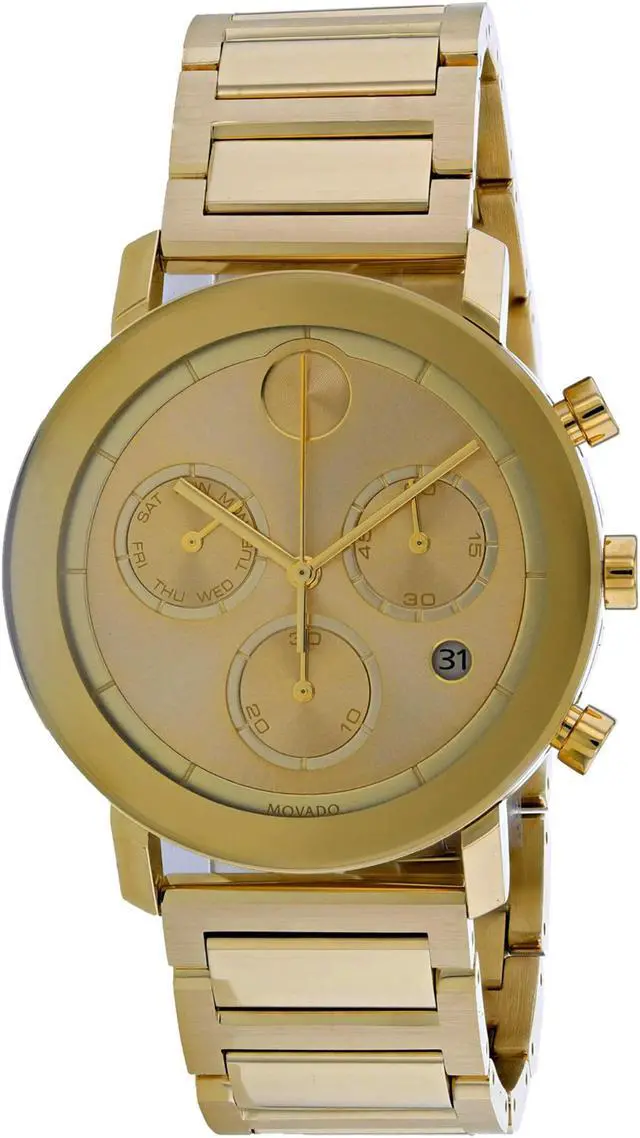 Alt view image 3 of 6 - Movado Bold Chronograph Evolution Series Mens Gold Tone Swiss Watch 3600682