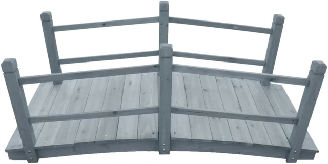 Main image of vidaXL Garden Bridge Gray 55.1"x23.6"x22" Solid Firwood