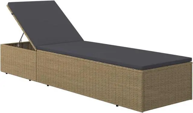 Main image of vidaXL Sunlounger Poly Rattan Brown and Dark Gray