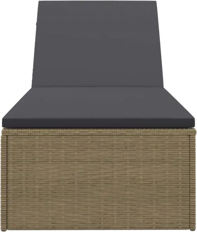 Alt view image 4 of 13 - vidaXL Sunlounger Poly Rattan Brown and Dark Gray