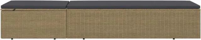 Alt view image 5 of 13 - vidaXL Sunlounger Poly Rattan Brown and Dark Gray