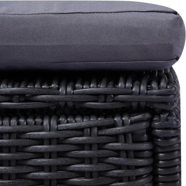 Alt view image 5 of 11 - vidaXL Sunlounger Poly Rattan Black and Dark Gray