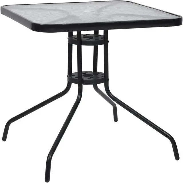 Alt view image 5 of 18 - vidaXL Patio Table Outdoor Dining Garden Table for Front Porch Black Steel