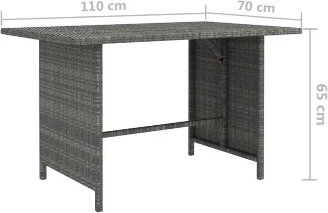 Alt view image 11 of 14 - vidaXL Bar Stools Bar Seats Counter Height Island Stools 2 Pcs Gray Poly Rattan