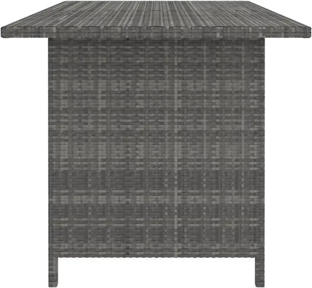 Alt view image 10 of 14 - vidaXL Bar Stools Bar Seats Counter Height Island Stools 2 Pcs Gray Poly Rattan