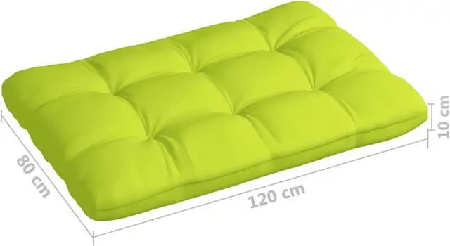 Alt view image 5 of 13 - vidaXL Pallet Sofa Cushion Bright Green 47.2"x31.5"x3.9"