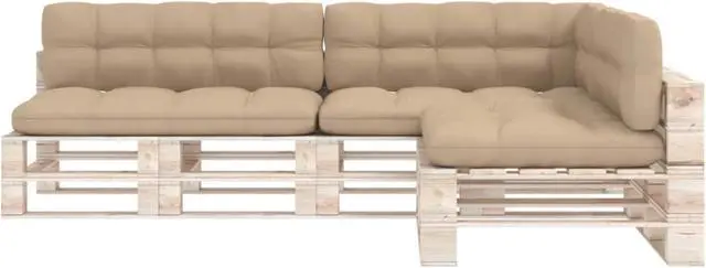Alt view image 10 of 17 - vidaXL 7x Pallet Sofa Cushions Beige Indoor Outdoor Sofa Seat Chair Cushion