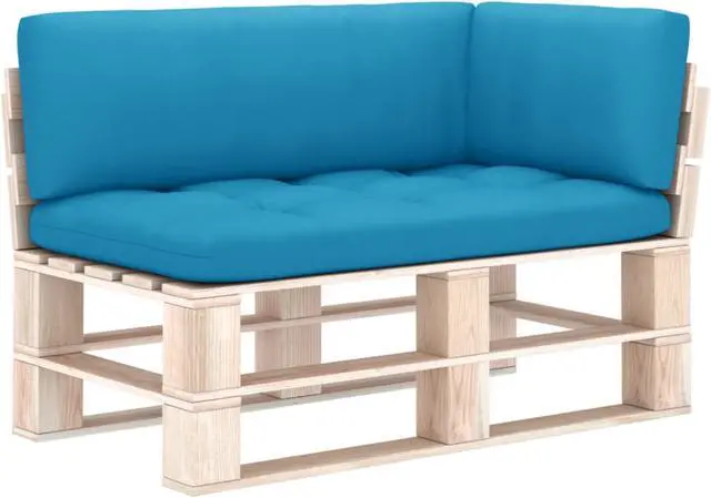 Alt view image 2 of 16 - vidaXL Pallet Sofa Cushions 3 pcs Blue