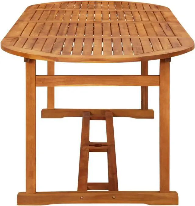 Alt view image 6 of 16 - vidaXL Outdoor Dining Table Patio Table with Umbrella Hole Solid Acacia Wood