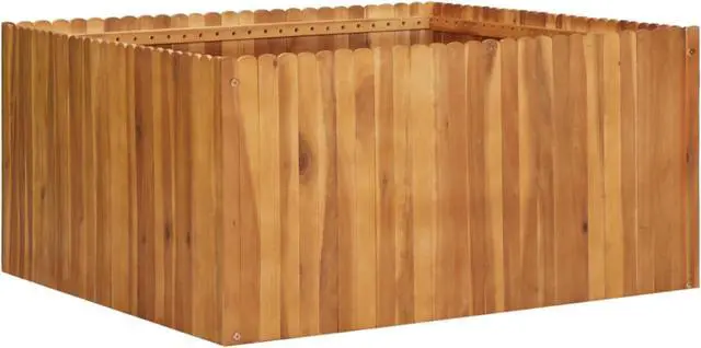 Alt view image 4 of 10 - vidaXL Solid Acacia Wood Garden Raised Bed Outdoor Wooden Planter Flower Box