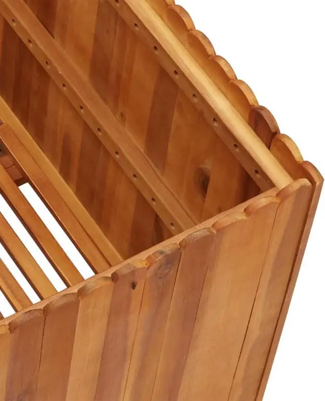 Alt view image 7 of 10 - vidaXL Solid Acacia Wood Garden Raised Bed Outdoor Wooden Planter Flower Box