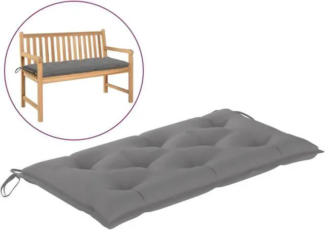 Alt view image 6 of 15 - vidaXL Bench Cushion Water Repellent Garden Seat Cushion Gray Oxford Fabric