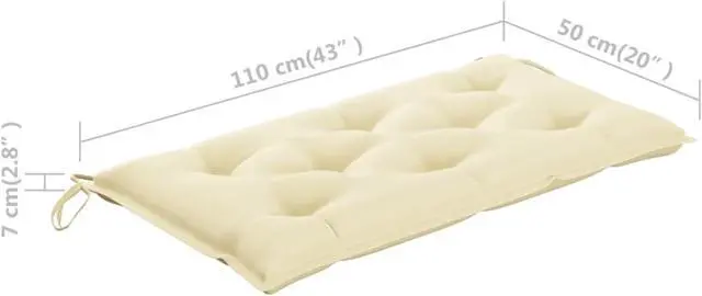 Alt view image 9 of 13 - vidaXL Bench Cushion Water Repellent Garden Cushion Cream White Oxford Fabric
