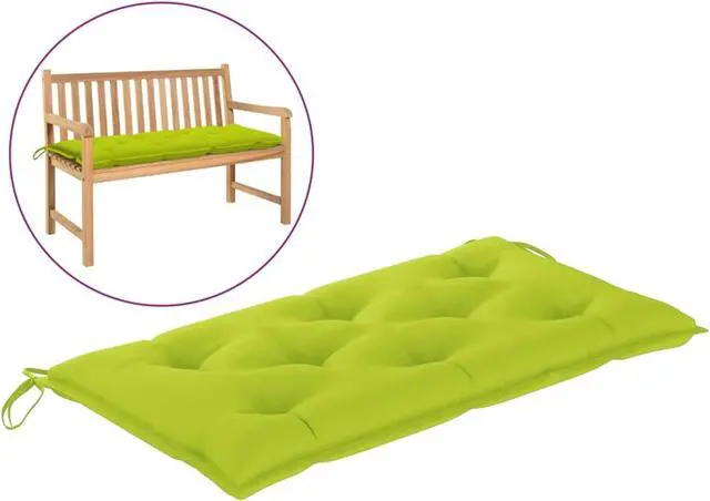 Alt view image 2 of 11 - vidaXL Garden Bench Cushion Bright Green 43.3"x19.6"x2.7" Fabric