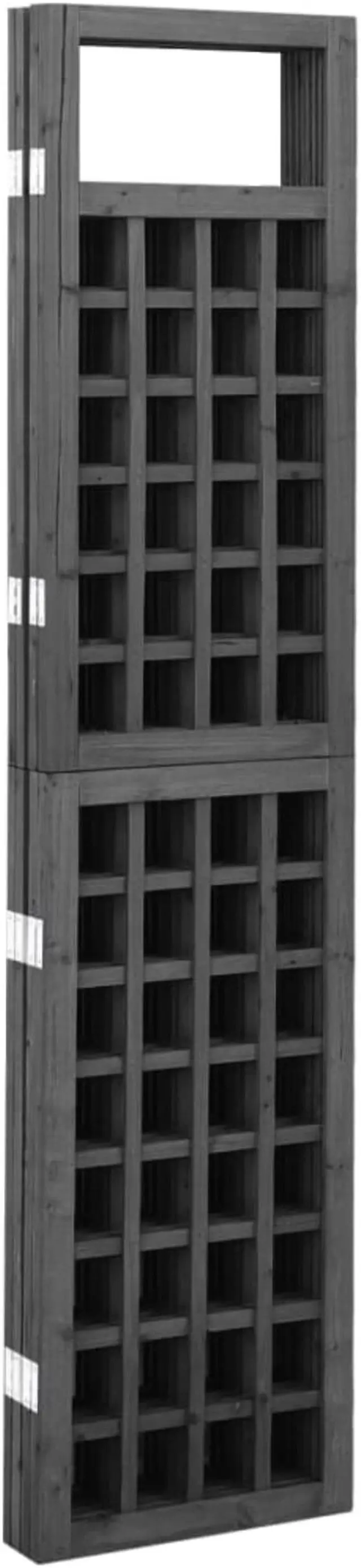 Alt view image 4 of 15 - vidaXL 3-Panel Room Divider/Trellis Solid Fir Wood Black 47.6"x70.9"
