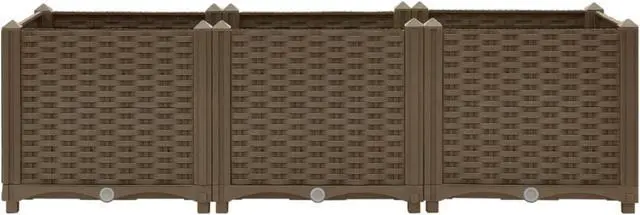 Alt view image 12 of 17 - vidaXL Raised Bed 47.2" Polypropylene Outdoor Garden Planter Flower Box Pot