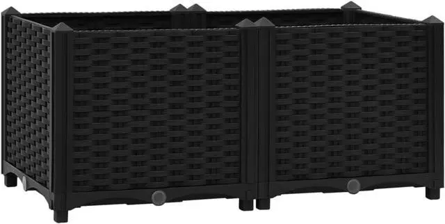 Alt view image 8 of 17 - vidaXL Raised Bed 31.5" Polypropylene Outdoor Garden Planter Flower Box Pot