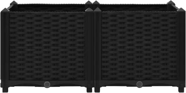 Alt view image 12 of 17 - vidaXL Raised Bed 31.5" Polypropylene Outdoor Garden Planter Flower Box Pot