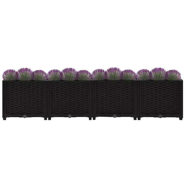 Alt view image 10 of 19 - vidaXL Raised Bed 63" Polypropylene Outdoor Garden Planter Flower Box Pot