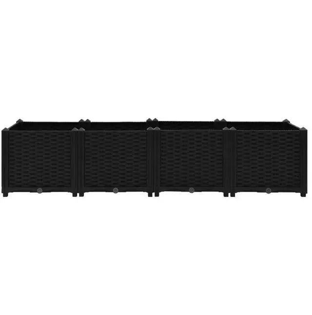 Alt view image 12 of 19 - vidaXL Raised Bed 63" Polypropylene Outdoor Garden Planter Flower Box Pot