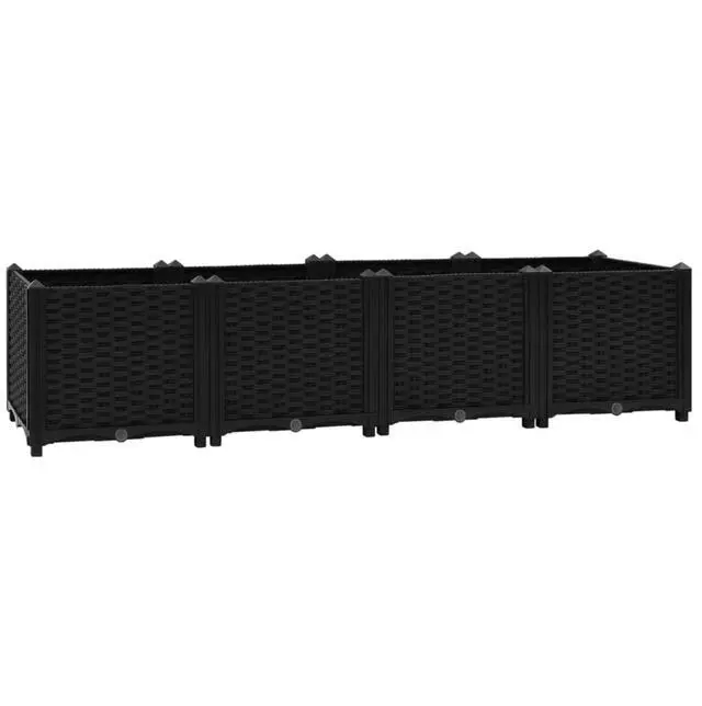 Alt view image 8 of 19 - vidaXL Raised Bed 63" Polypropylene Outdoor Garden Planter Flower Box Pot