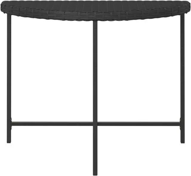 Alt view image 6 of 15 - vidaXL Patio Table Black 39.4"x19.7"x29.5" Poly Rattan