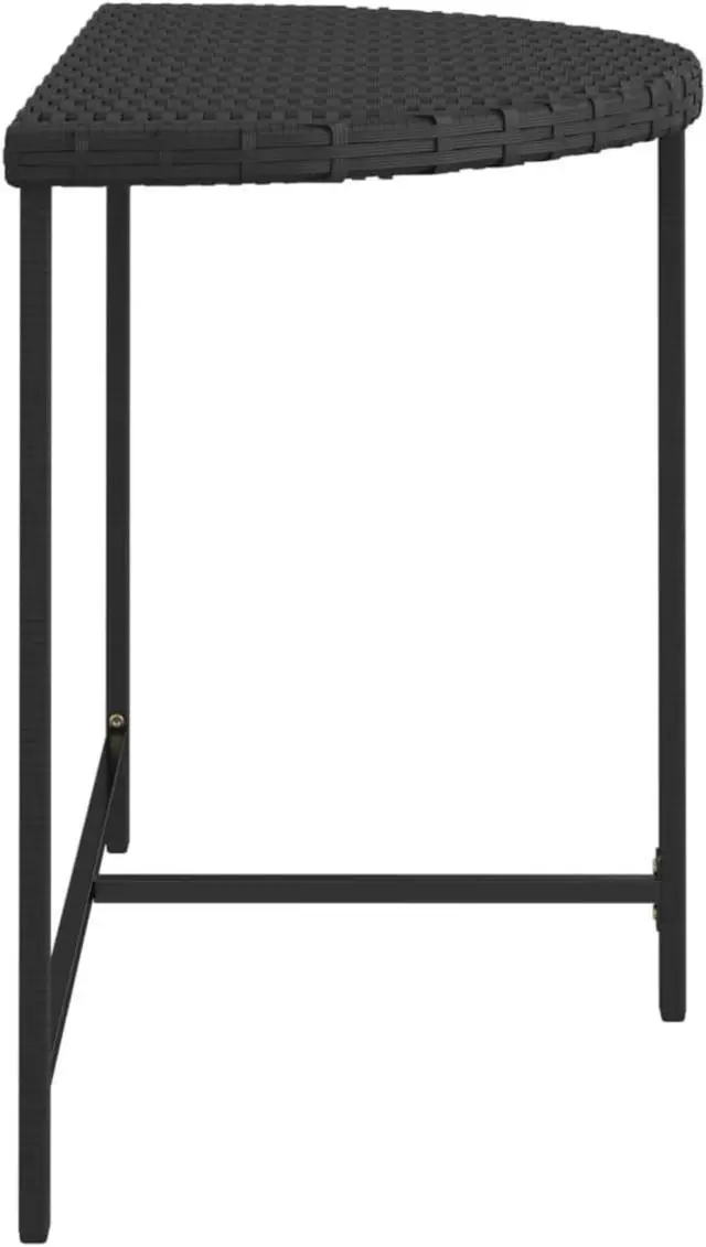 Alt view image 7 of 15 - vidaXL Patio Table Black 39.4"x19.7"x29.5" Poly Rattan