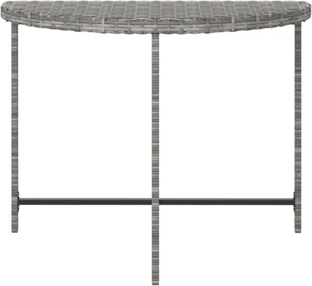 Alt view image 8 of 17 - vidaXL Patio Table Gray 39.4"x19.7"x29.5" Poly Rattan