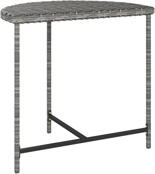 Alt view image 7 of 17 - vidaXL Patio Table Gray 31.5"x19.7"x29.5" Poly Rattan