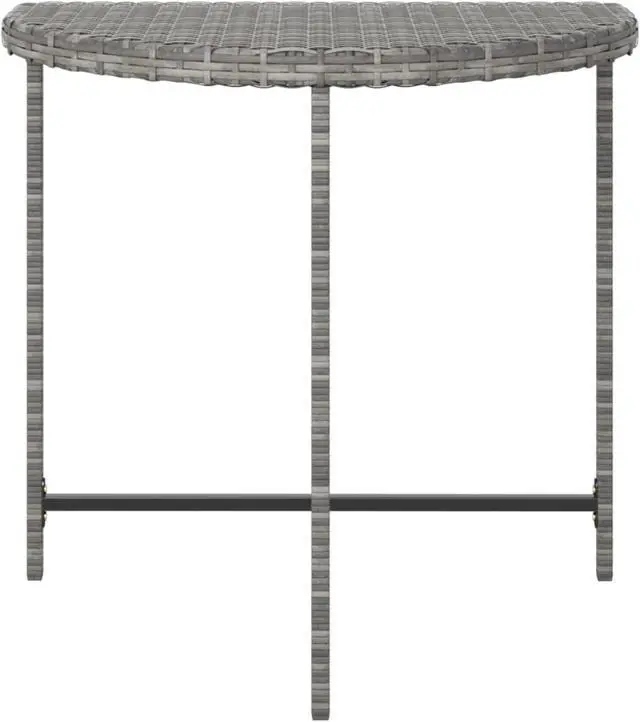 Alt view image 8 of 17 - vidaXL Patio Table Gray 31.5"x19.7"x29.5" Poly Rattan