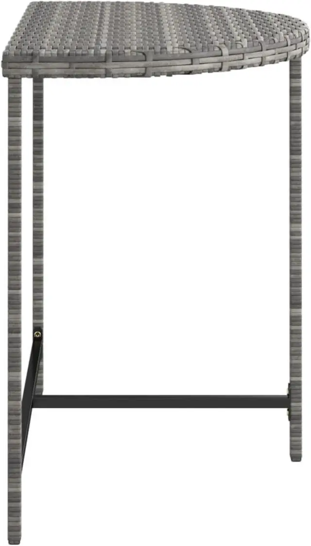 Alt view image 9 of 17 - vidaXL Patio Table Gray 31.5"x19.7"x29.5" Poly Rattan