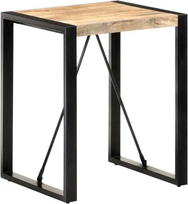 Alt view image 2 of 13 - vidaXL Dining Table 23.6"x23.6"x29.5" Solid Rough Mango Wood