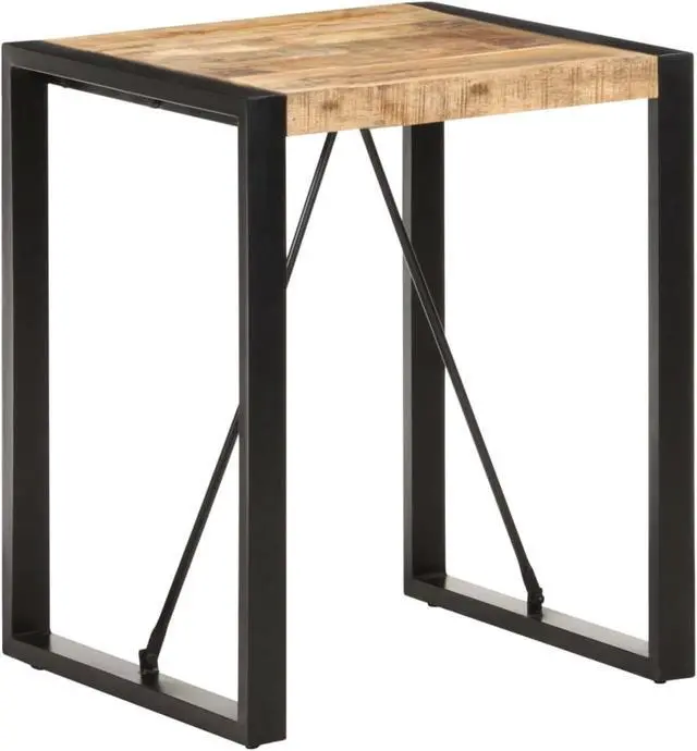 Alt view image 6 of 13 - vidaXL Dining Table 23.6"x23.6"x29.5" Solid Rough Mango Wood