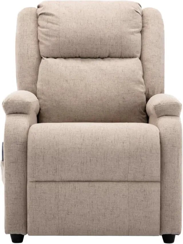 Alt view image 12 of 13 - vidaXL Massage Recliner Cream Fabric Reclining Electric Chair Seat Furniture