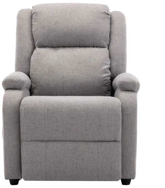 Alt view image 13 of 13 - vidaXL Massage Recliner Light Gray Fabric Reclining Electric Chair Furniture