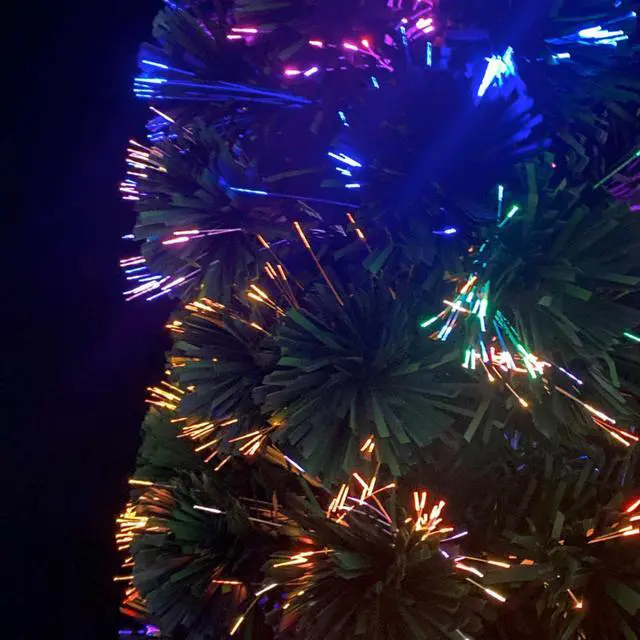 Alt view image 4 of 16 - vidaXL Artificial Slim Christmas Tree with Stand 47.2" Fiber Optic