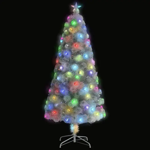 Alt view image 3 of 18 - vidaXL Artificial Christmas Tree with LED White 59.1" Fiber Optic